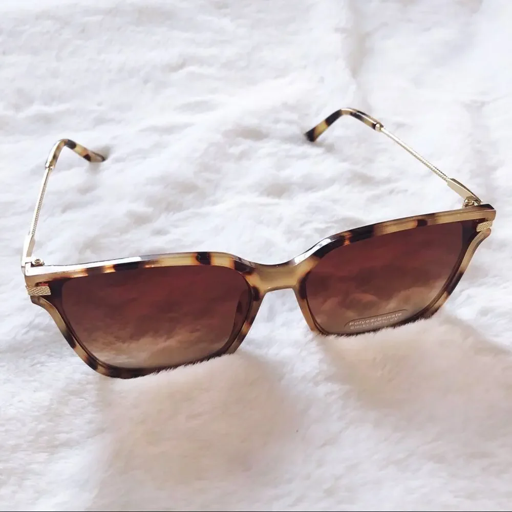 Kai Tortoise Brown Square Sleek Sunglasses